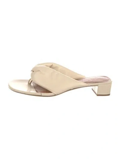 Pre-owned Staud Leather Slides In Neutral