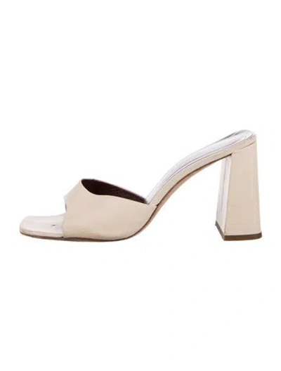 Pre-owned Staud Leather Slides In Neutral