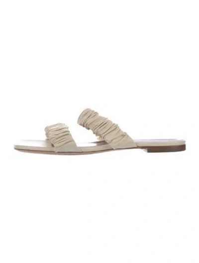 Pre-owned Staud Leather Slides In Neutral
