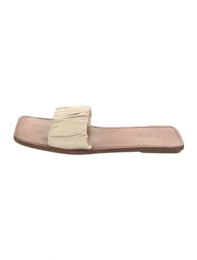 Pre-owned Staud Leather Slides In Neutral