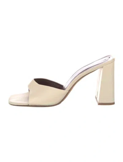 Pre-owned Staud Leather Slides In Neutral