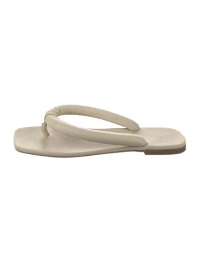 Pre-owned Staud Leather Slides In Neutral
