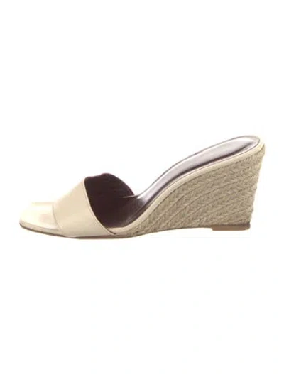 Pre-owned Staud Leather Slides In Neutral