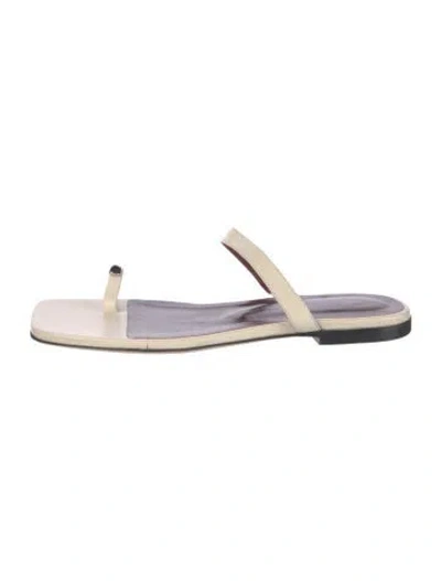 Pre-owned Staud Leather Slides In Neutral