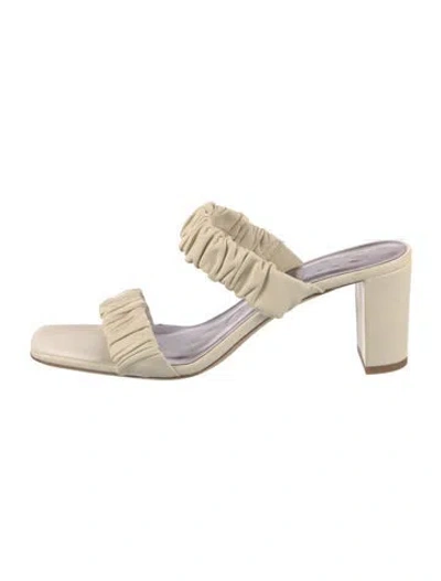 Pre-owned Staud Leather Slides In Neutral