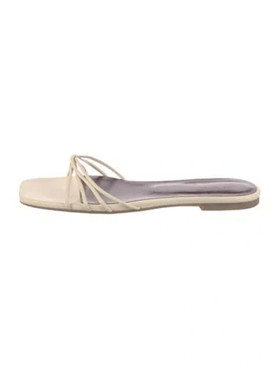 Pre-owned Staud Leather Slides In Neutral