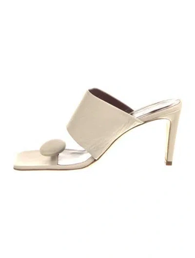 Pre-owned Staud Leather Slides In Neutral