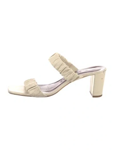 Pre-owned Staud Leather Slides In Neutral