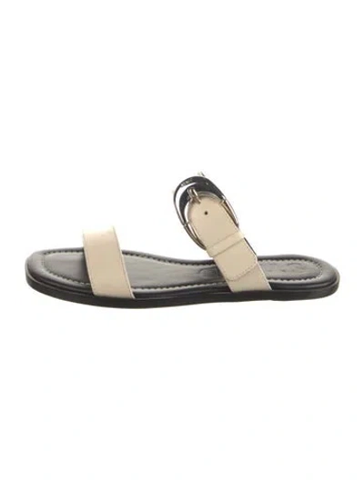 Pre-owned Staud Leather Slides In Neutral