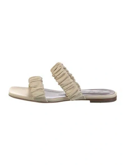 Pre-owned Staud Leather Slides In Neutral