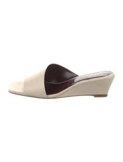 Pre-owned Staud Leather Slides In Neutral