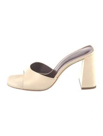 Pre-owned Staud Leather Slides In Neutral