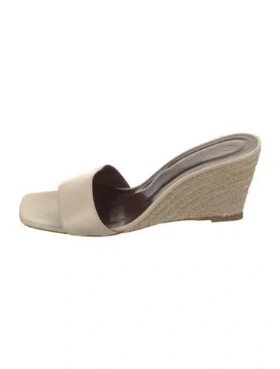 Pre-owned Staud Leather Slides In Neutral