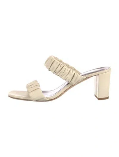 Pre-owned Staud Leather Slides In Neutral