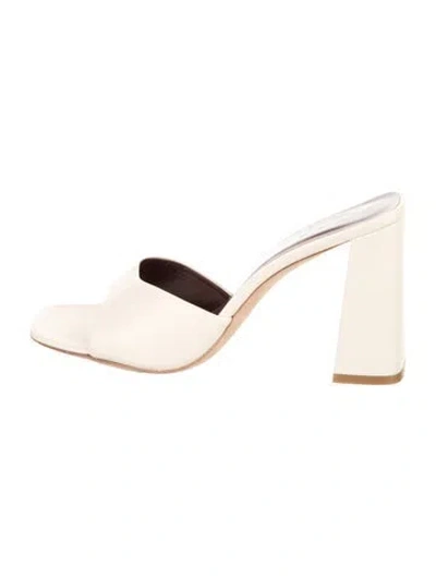 Pre-owned Staud Leather Slides In Neutral