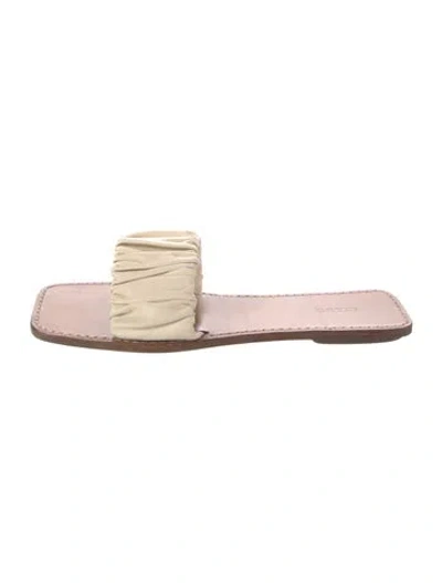 Pre-owned Staud Leather Slides In Neutral