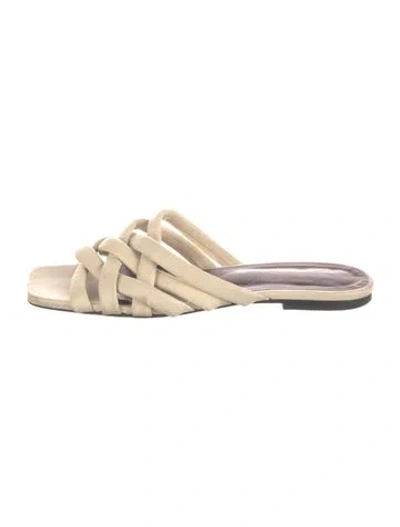 Pre-owned Staud Leather Slides In Neutrals