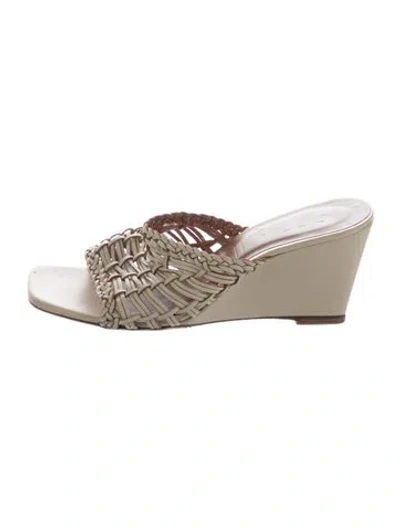 Pre-owned Staud Leather Slides In Neutrals