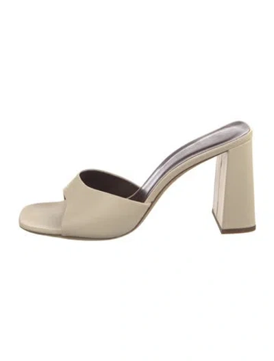 Pre-owned Staud Leather Slides In Neutrals