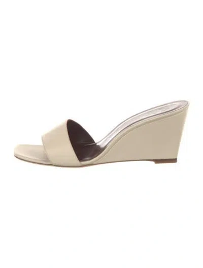 Pre-owned Staud Leather Slides In Neutrals