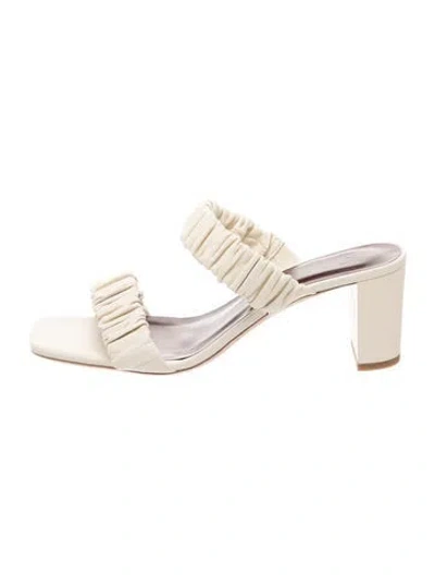 Pre-owned Staud Leather Slides In Neutrals