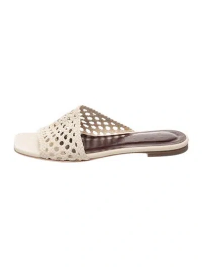 Pre-owned Staud Leather Slides In Neutrals