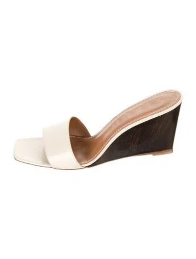 Pre-owned Staud Leather Slides In Neutrals
