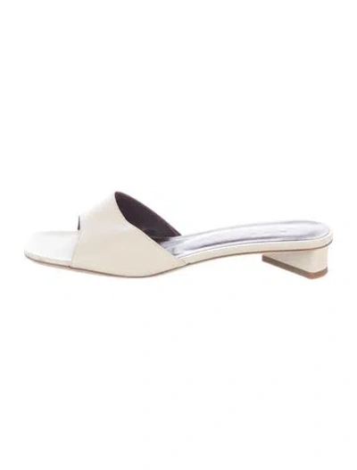 Pre-owned Staud Leather Slides In Neutrals