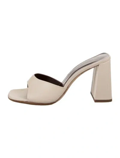 Pre-owned Staud Leather Slides In Neutrals
