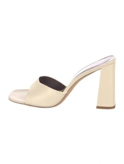 Pre-owned Staud Leather Slides In Neutrals