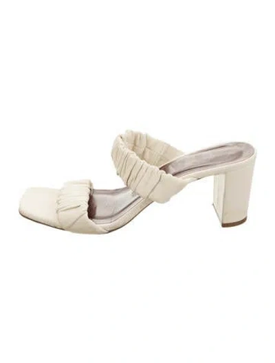 Pre-owned Staud Leather Slides In Neutrals