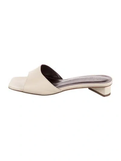 Pre-owned Staud Leather Slides In Neutrals