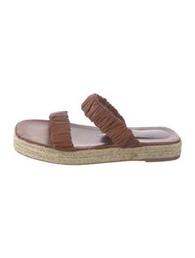 Pre-owned Staud Leather Slides In Neutrals