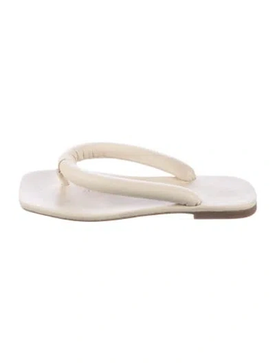 Pre-owned Staud Leather Slides In Neutrals