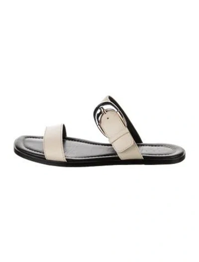 Pre-owned Staud Leather Slides In Neutrals
