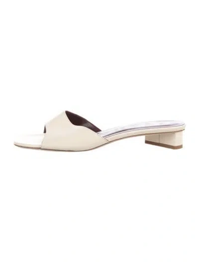 Pre-owned Staud Leather Slides In Neutrals