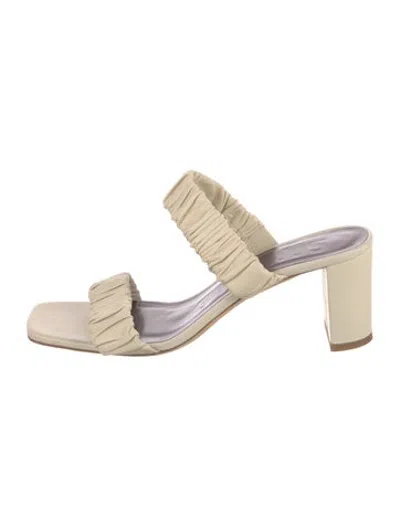 Pre-owned Staud Leather Slides In Neutrals
