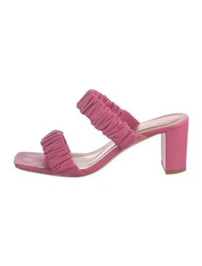 Pre-owned Staud Leather Slides In Pink