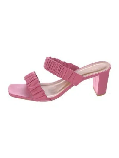 Pre-owned Staud Leather Slides In Pink