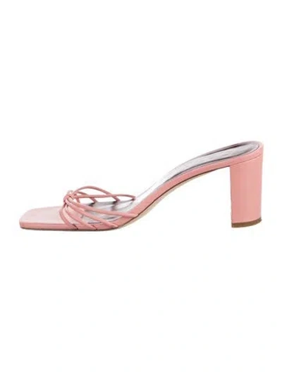 Pre-owned Staud Leather Slides In Pink