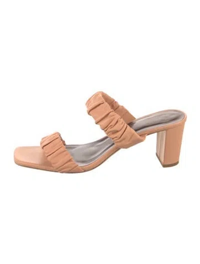 Pre-owned Staud Leather Slides In Pink