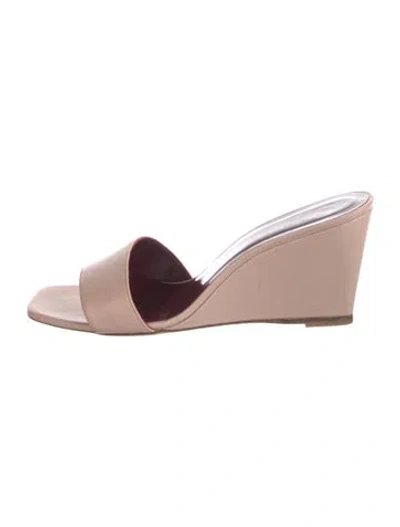 Pre-owned Staud Leather Slides In Pink