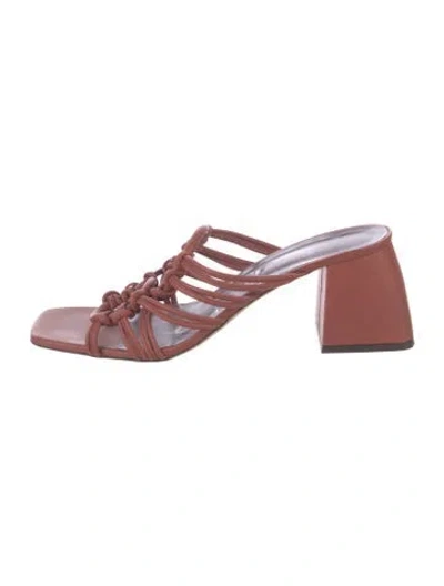 Pre-owned Staud Leather Slides In Pink