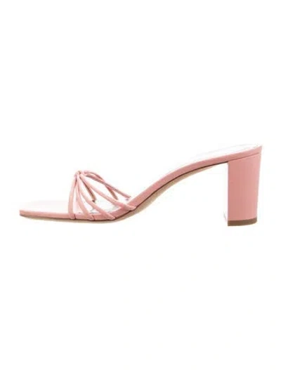 Pre-owned Staud Leather Slides In Pink