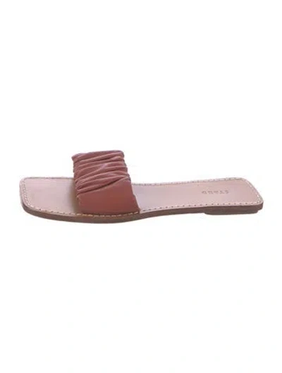 Pre-owned Staud Leather Slides In Pink