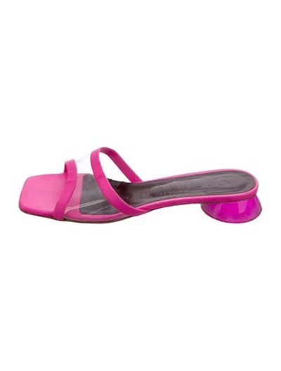 Pre-owned Staud Leather Slides In Pink