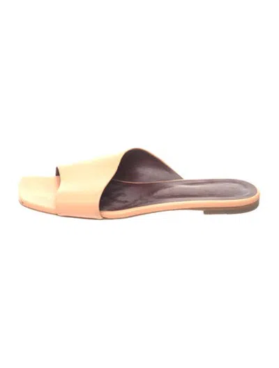 Pre-owned Staud Leather Slides In Pink