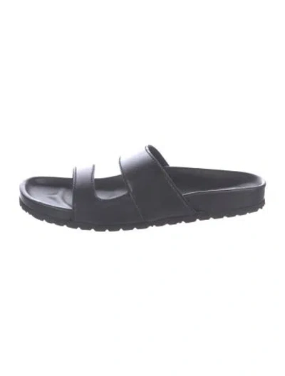 Pre-owned Staud Leather Slides W/ Tags In Black