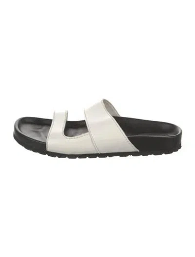 Pre-owned Staud Leather Slides In White