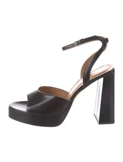 Pre-owned Staud Leather Slingback Pumps In Black